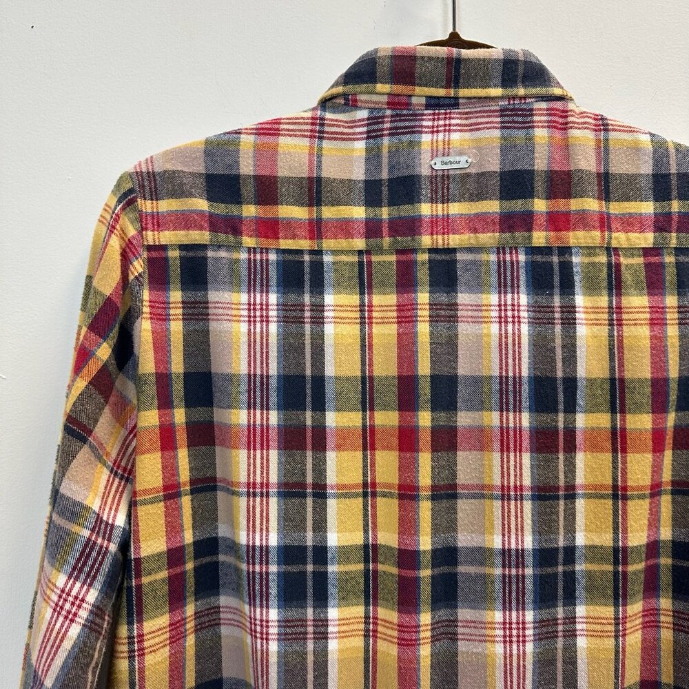 Barbour Plaid Flannel Button Up Shirt Slim Fit - Picture 9 of 15